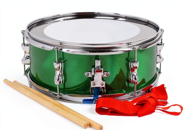 13 inch marching snare drum PPS Green metal-4