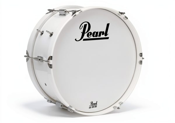 Pearl Marching Bass Drums Pure White Lacquered-2