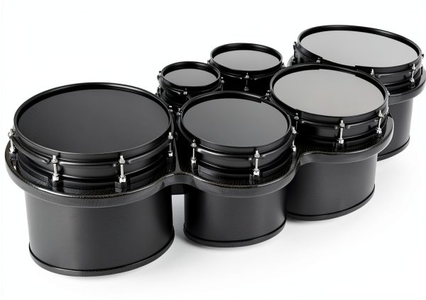 Ludwig Maple Wood Marching Tom-Toms Matte Black-0