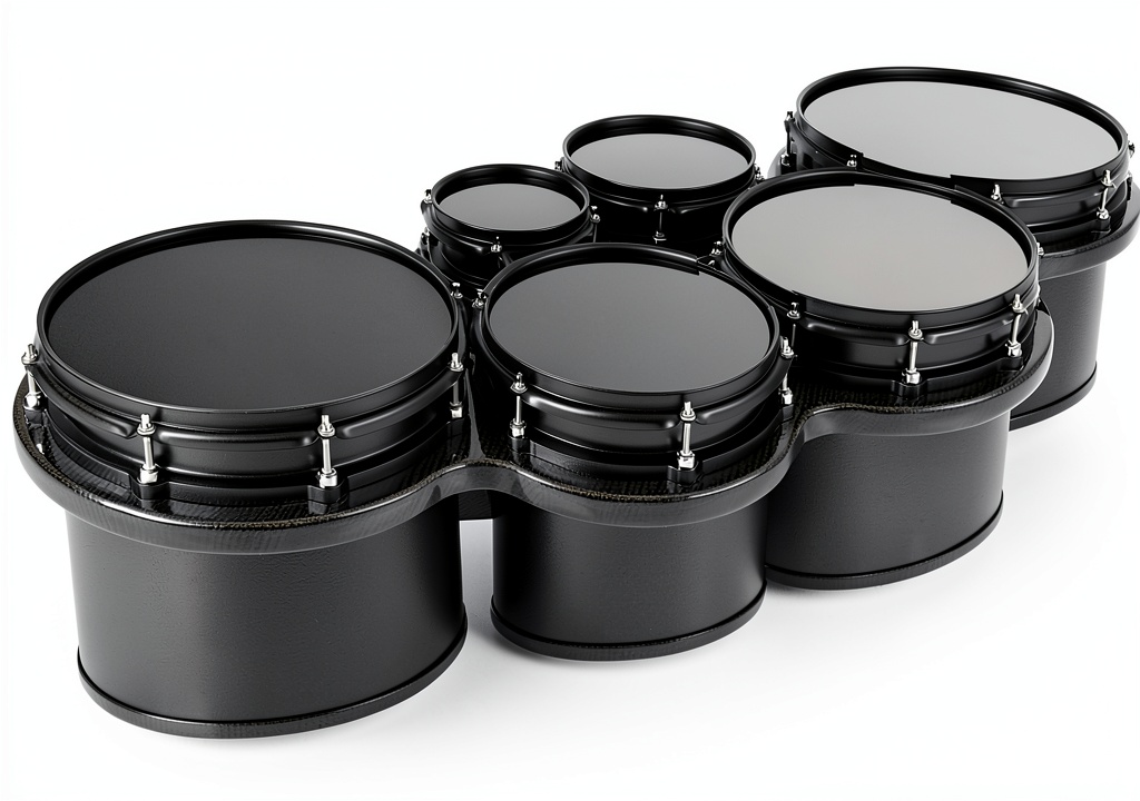 Ludwig Maple Wood Marching Tom-Toms Matte Black