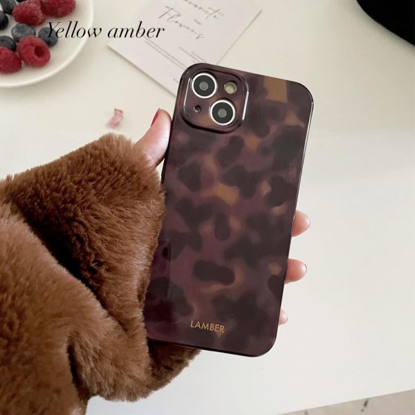 iPhone 16 Brown Amber Case XQAGU Cell Phone Basic-3