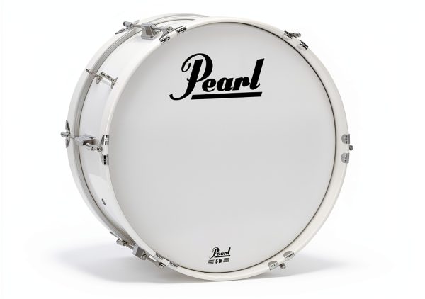 Pearl Marching Bass Drums Pure White Lacquered-1