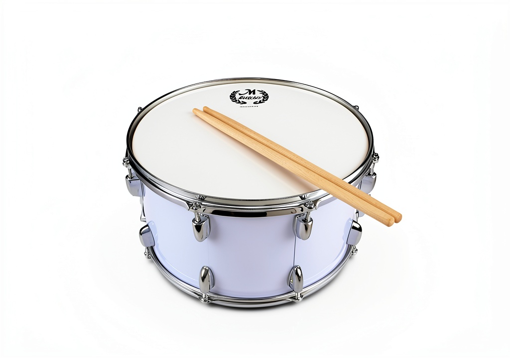 Installing 14 inch marching drum MOWEO impact-molded hoops on a wooden desk