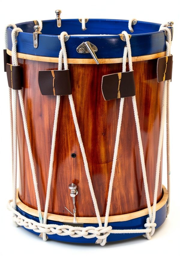 DEURA USA Blue 14" x 17" Wood Marching Snare Drum-3
