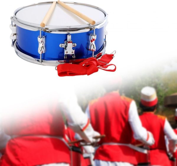 Blue Stainless Steel Marching Snare Drum for Adults-1