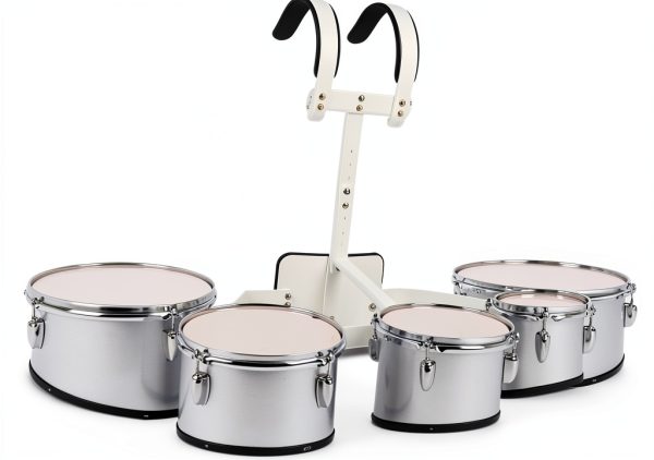 Marching Drum Set JWQFBC Natural Wood Metal Design-5