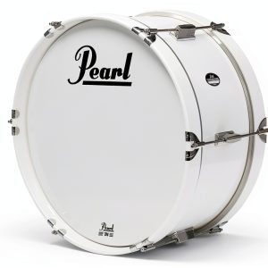 Pearl Marching Bass Drums Pure White Lacquered-0