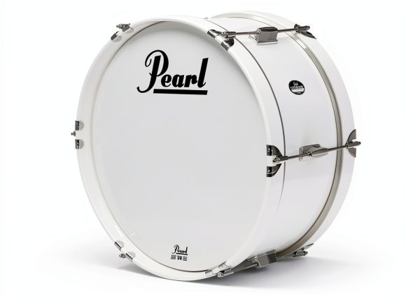Pearl Marching Bass Drums Pure White Lacquered-0