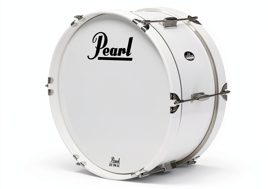 Pearl Marching Bass Drums Pure White Lacquered