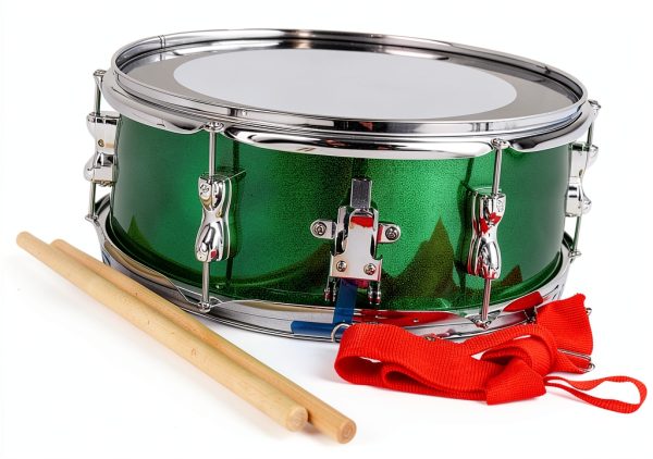 13 inch marching snare drum PPS Green metal-6