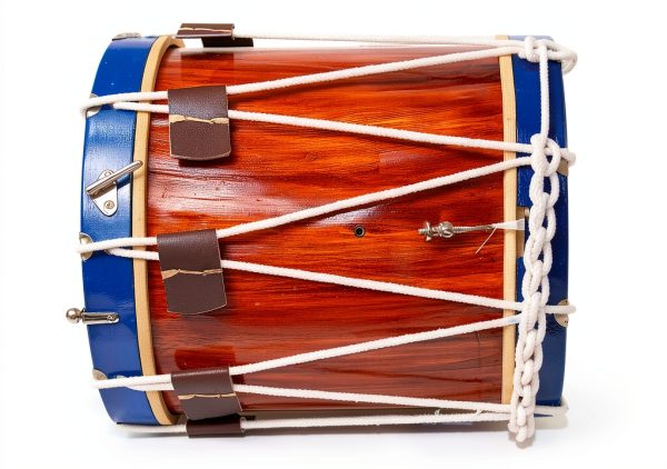 DEURA USA Blue 14" x 17" Wood Marching Snare Drum-2