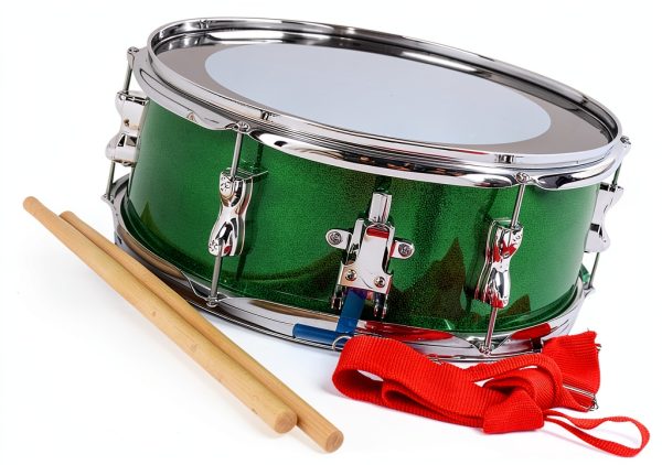13 inch marching snare drum PPS Green metal-5