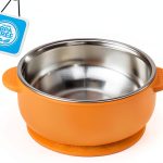 Okay Orange Stainless Toddler Bowl Yellow Suction-0