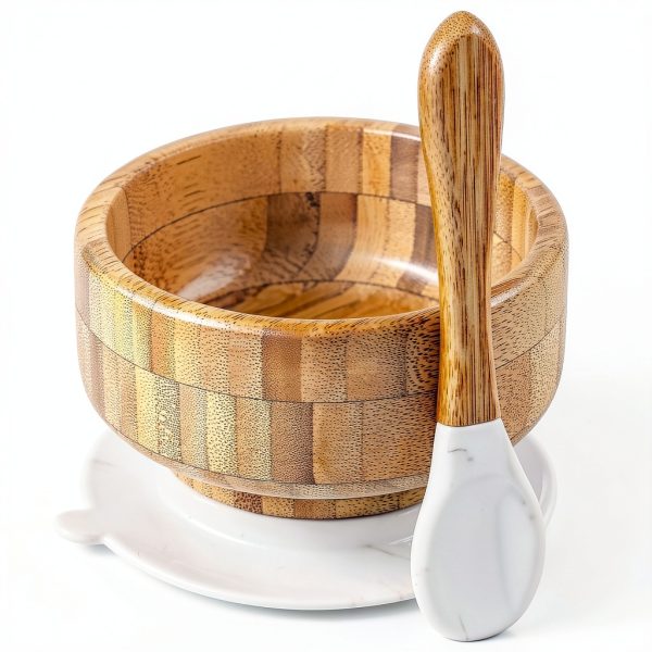 Baby Bamboo Bowls with Suction and Spoon Set by HI BABY-0