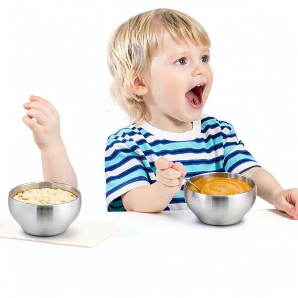 E-far Stainless Steel Toddler Bowls Set-7