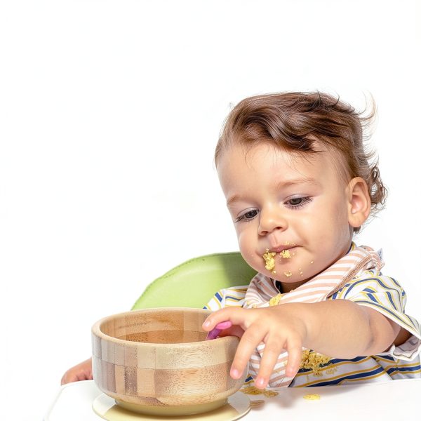 Baby Bamboo Bowls with Suction and Spoon Set by HI BABY-1
