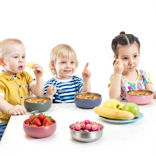 ShineMe Stainless Steel Baby Bowls for Kids-4