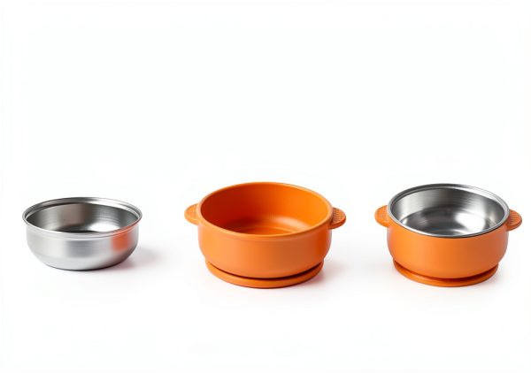 Okay Orange Stainless Toddler Bowl Yellow Suction-3