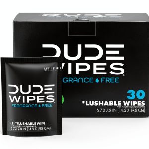 DUDE Wipes Flushable Unscented Extra Large 30 Count with Vitamin E-0