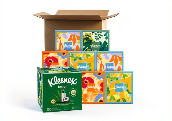 Kleenex Lotion Facial Tissues 3 Ply with Coconut Oil 8 Pack 80 Tissues-1