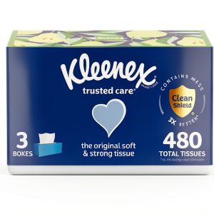 Kleenex Trusted Care Facial Tissues 2-Ply - 160 Tissues, Pack of 3-0