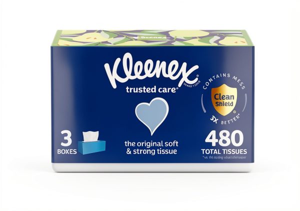 Kleenex Trusted Care Facial Tissues 2-Ply - 160 Tissues, Pack of 3-0